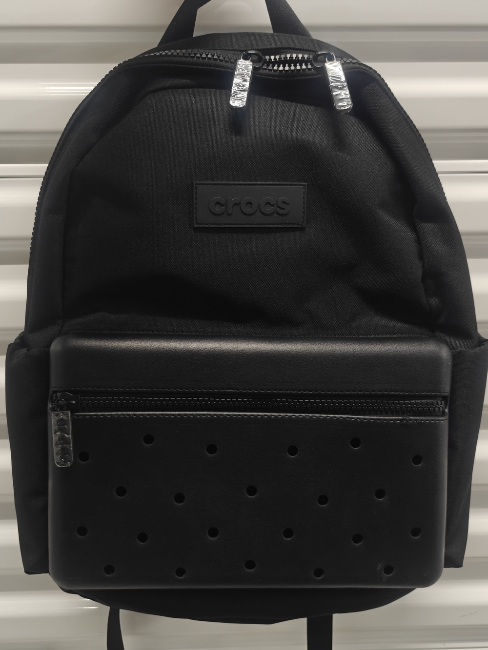 Crocs Classic Backpack – Black EVA Front Pocket Jibbitz Compatible